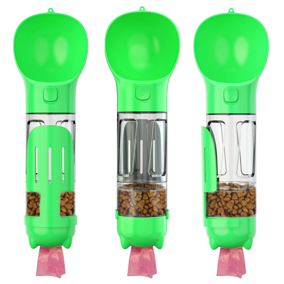 Dog Bowl Water Bottle Feeder with Poop Bag Dispenser and Scoop 3 in 1 Portable