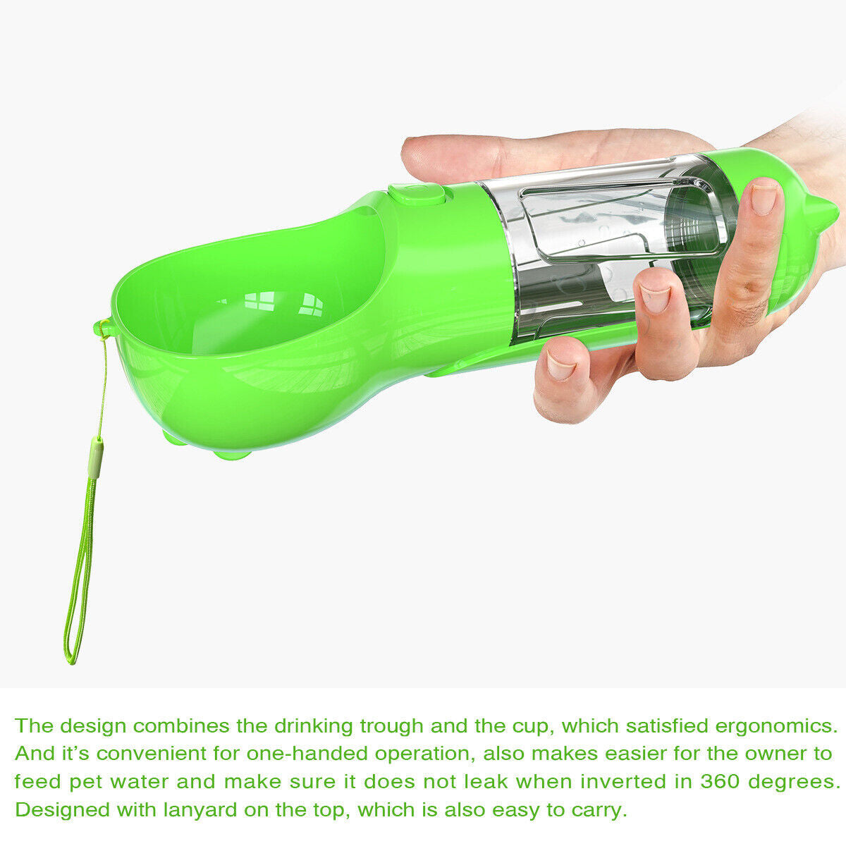 Dog Bowl Water Bottle Feeder with Poop Bag Dispenser and Scoop 3 in 1 Portable