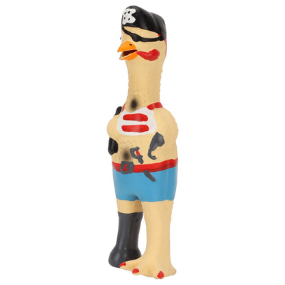 Squeaky Chicken Dog Toys, Dog Toy Teeth Grinding Hand Painted Easy to Clean Bite Resistant for Dogs Pirate Chicken,Ok Chicken,Chef Chicken,Flying Chicken