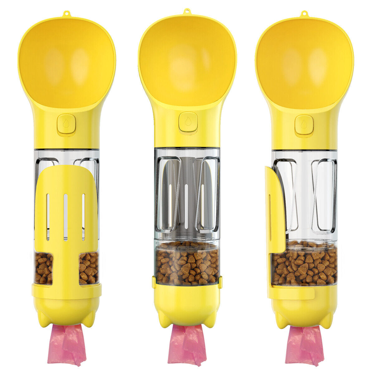 Dog Bowl Water Bottle Feeder with Poop Bag Dispenser and Scoop 3 in 1 Portable