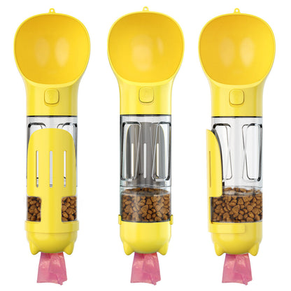 Dog Bowl Water Bottle Feeder with Poop Bag Dispenser and Scoop 3 in 1 Portable