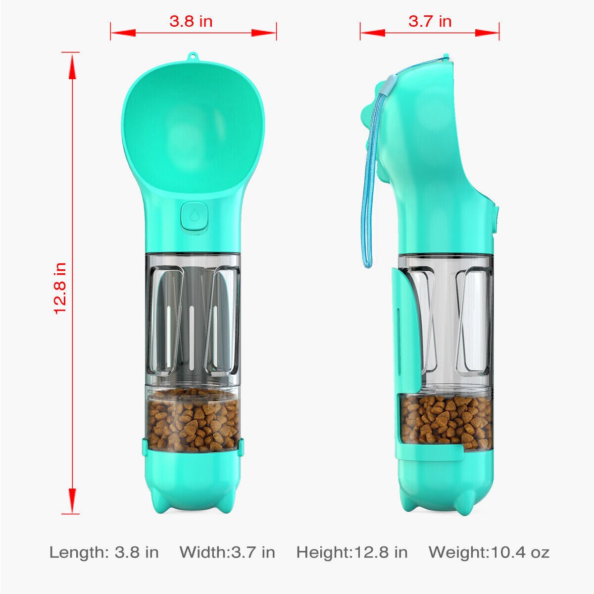 Dog Bowl Water Bottle Feeder with Poop Bag Dispenser and Scoop 3 in 1 Portable