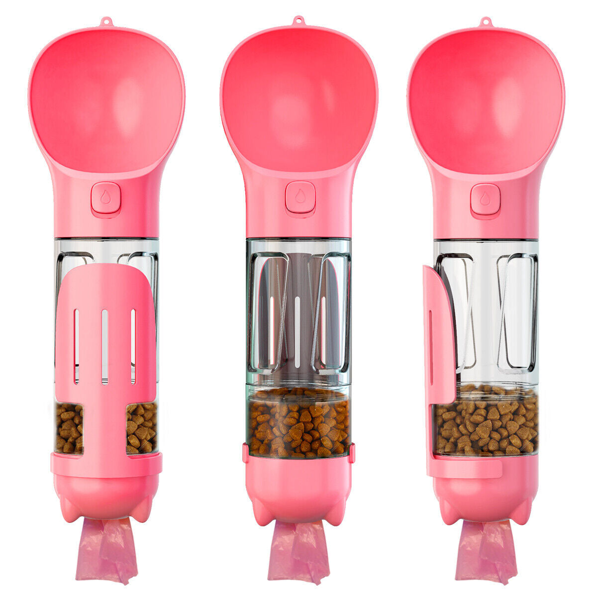 Dog Bowl Water Bottle Feeder with Poop Bag Dispenser and Scoop 3 in 1 Portable