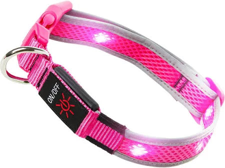 LED dog/cat collar - USB rechargable waterproof