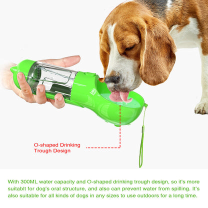Dog Bowl Water Bottle Feeder with Poop Bag Dispenser and Scoop 3 in 1 Portable